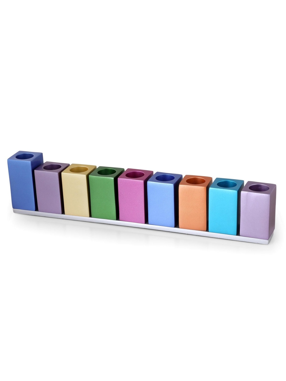 Yair Emanuel Anodized Aluminum Cubes Hanukkah Menorah (Choice of Color