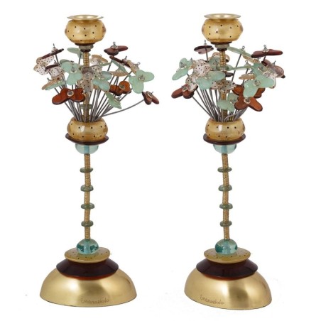 Bougeoirs Yair Emanuel et Orna Lalo à Pois et Papillons