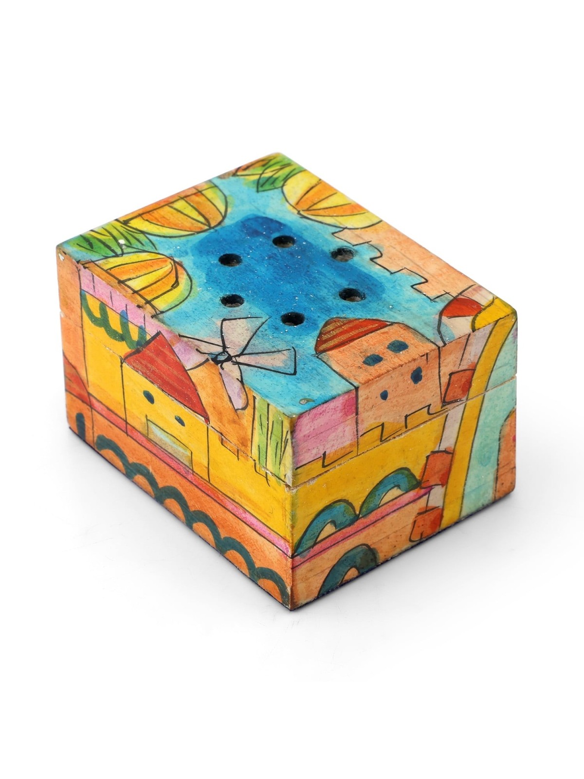 Yair Emanuel Wooden Havdallah Spice Box - Jerusalem