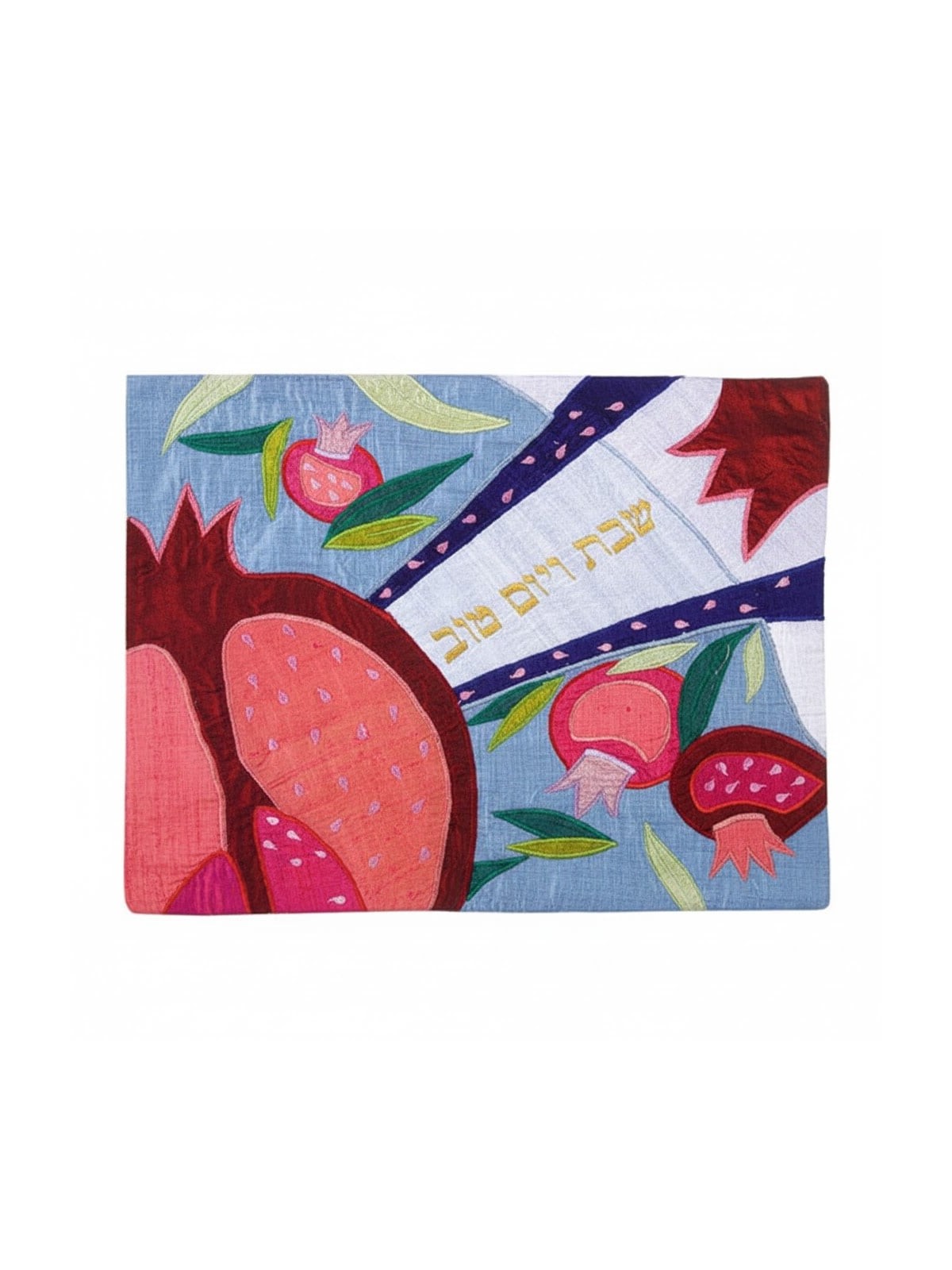 Yair Emanuel Raw Silk Challah Cover - Large Pomegranate Design