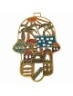 Yair Emanuel Hand Painted Laser Cut Metal Hamsa - Jerusalem - Multicol
