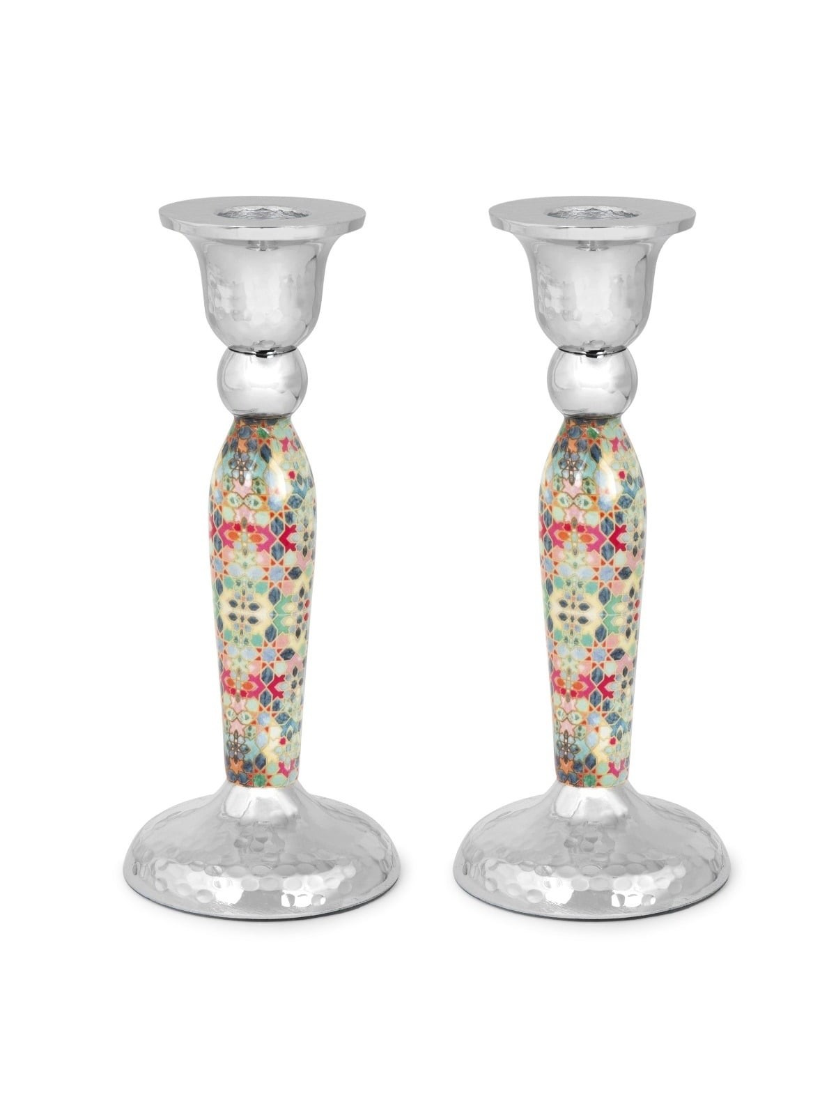 Yair Emanuel Modern Candlesticks - Mosaic Design
