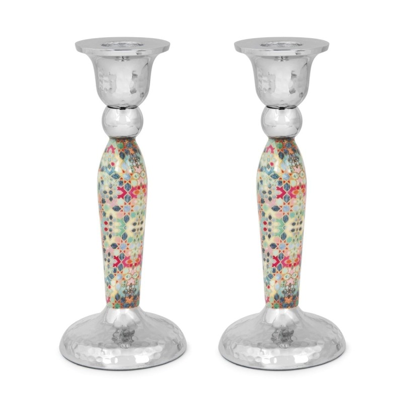 Yair Emanuel Modern Candlesticks - Mosaic Design