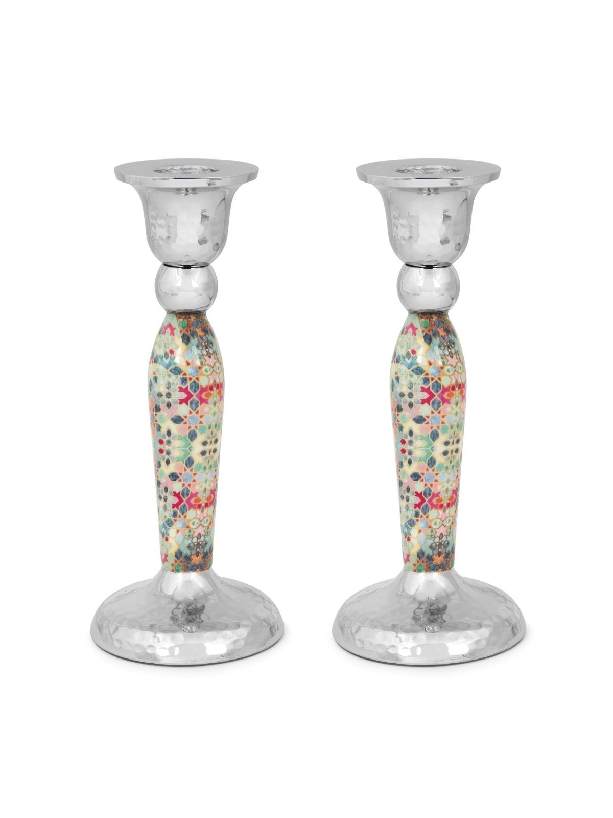 Yair Emanuel Modern Candlesticks - Mosaic Design