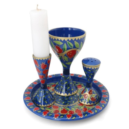 Yair Emanuel Hand Painted Havdalah Set - Pomegranates