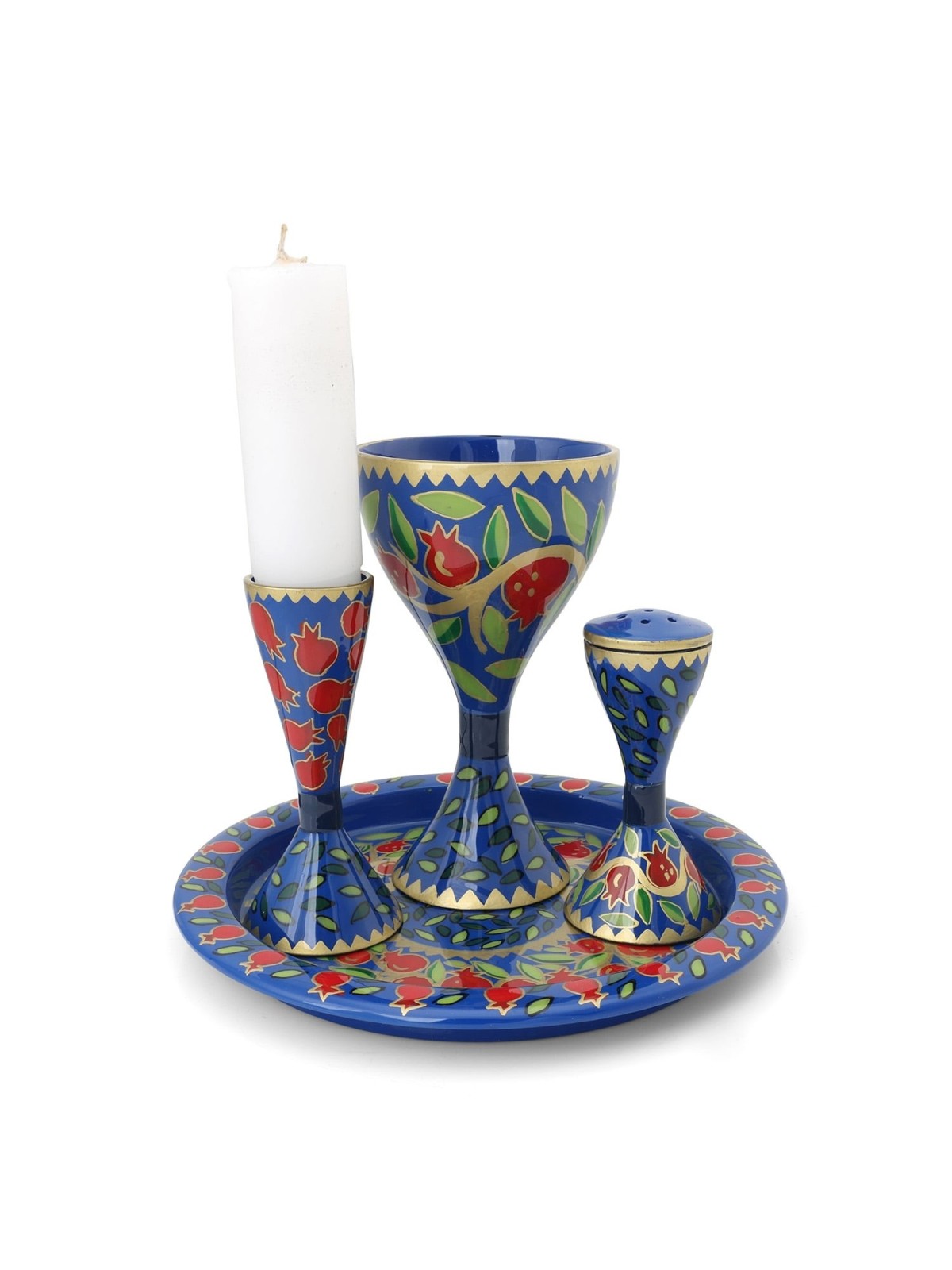 Yair Emanuel Hand Painted Havdalah Set - Pomegranates