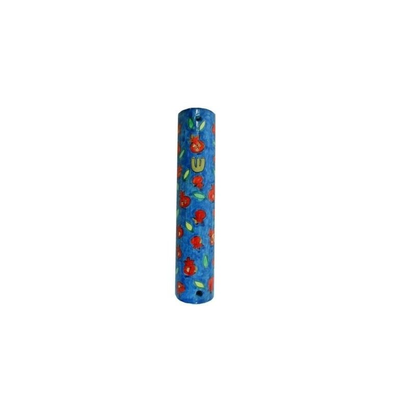 Yair Emanuel Large Wooden Mezuzah - Small Pomegranates