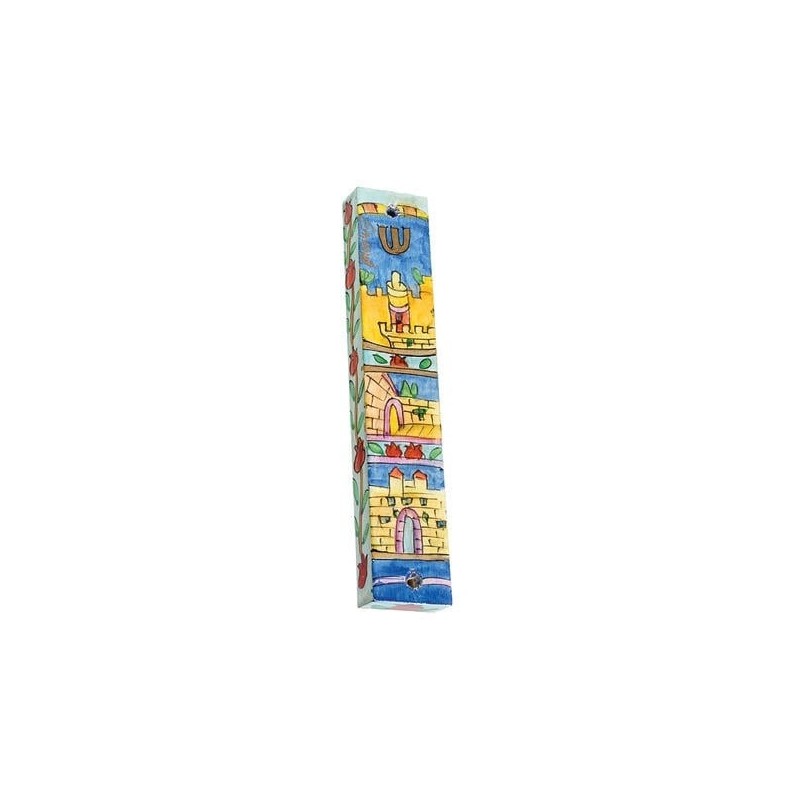 Yair Emanuel Large Wooden Mezuzah - Old Jerusalem Arches