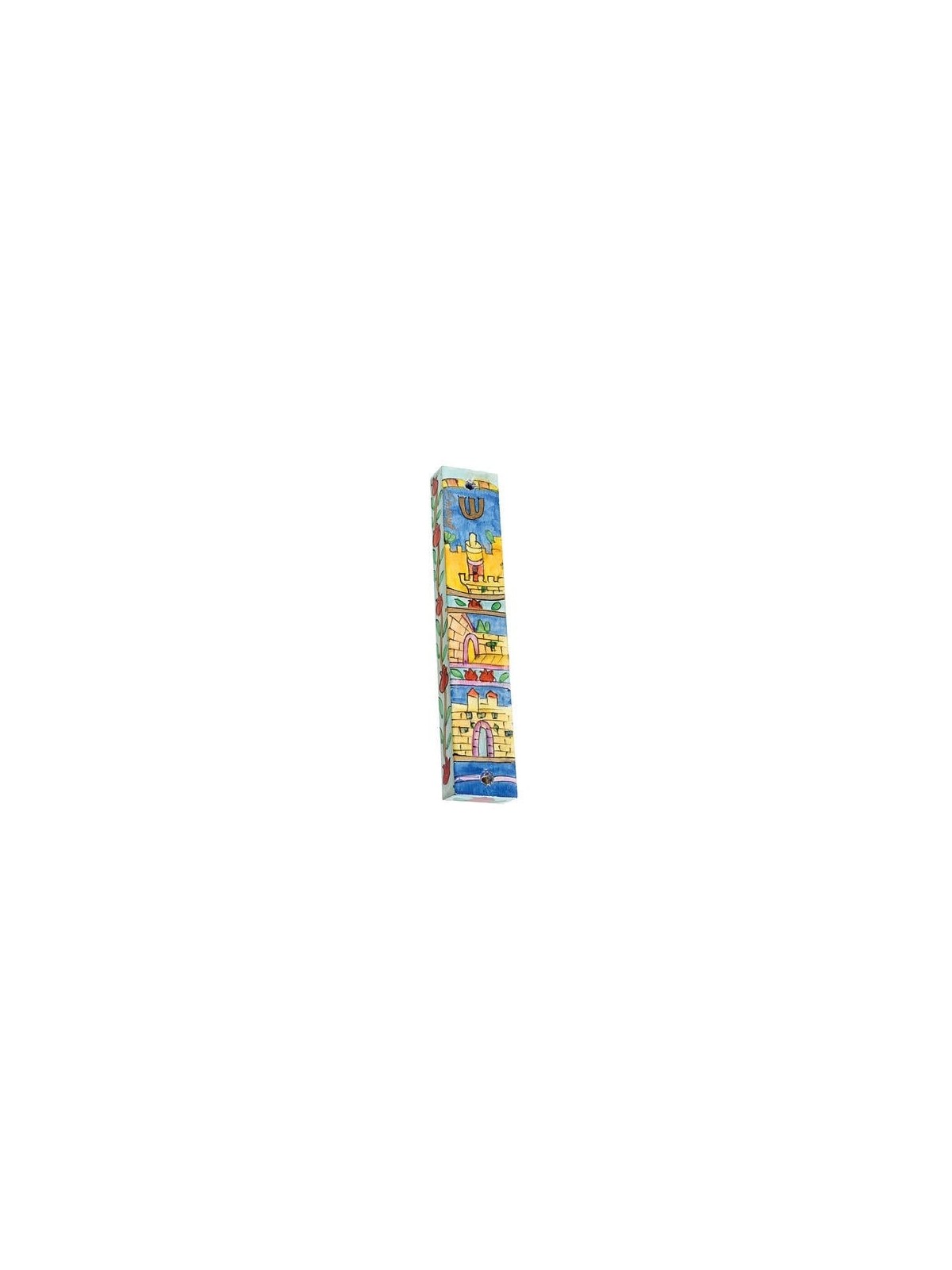 Yair Emanuel Large Wooden Mezuzah - Old Jerusalem Arches