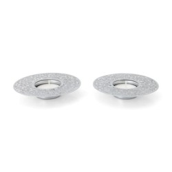 Disc Tea Light Holders with Pomegranate Metal Cutout Design by Yair Em