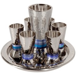 Yair Emanuel Textured Nickel 8-Piece Kiddush Set