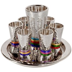 Yair Emanuel Textured Nickel 8-Piece Kiddush Set