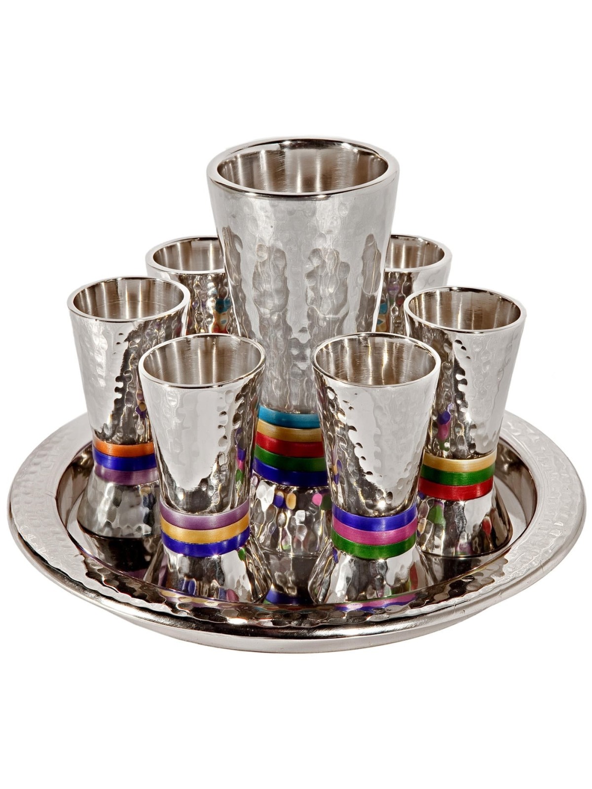 Yair Emanuel Textured Nickel 8-Piece Kiddush Set