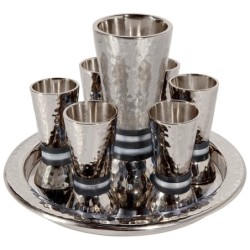 Yair Emanuel Textured Nickel 8-Piece Kiddush Set