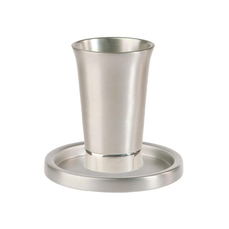 Yair Emanuel Anodized Aluminum Kiddush Cup with Saucer