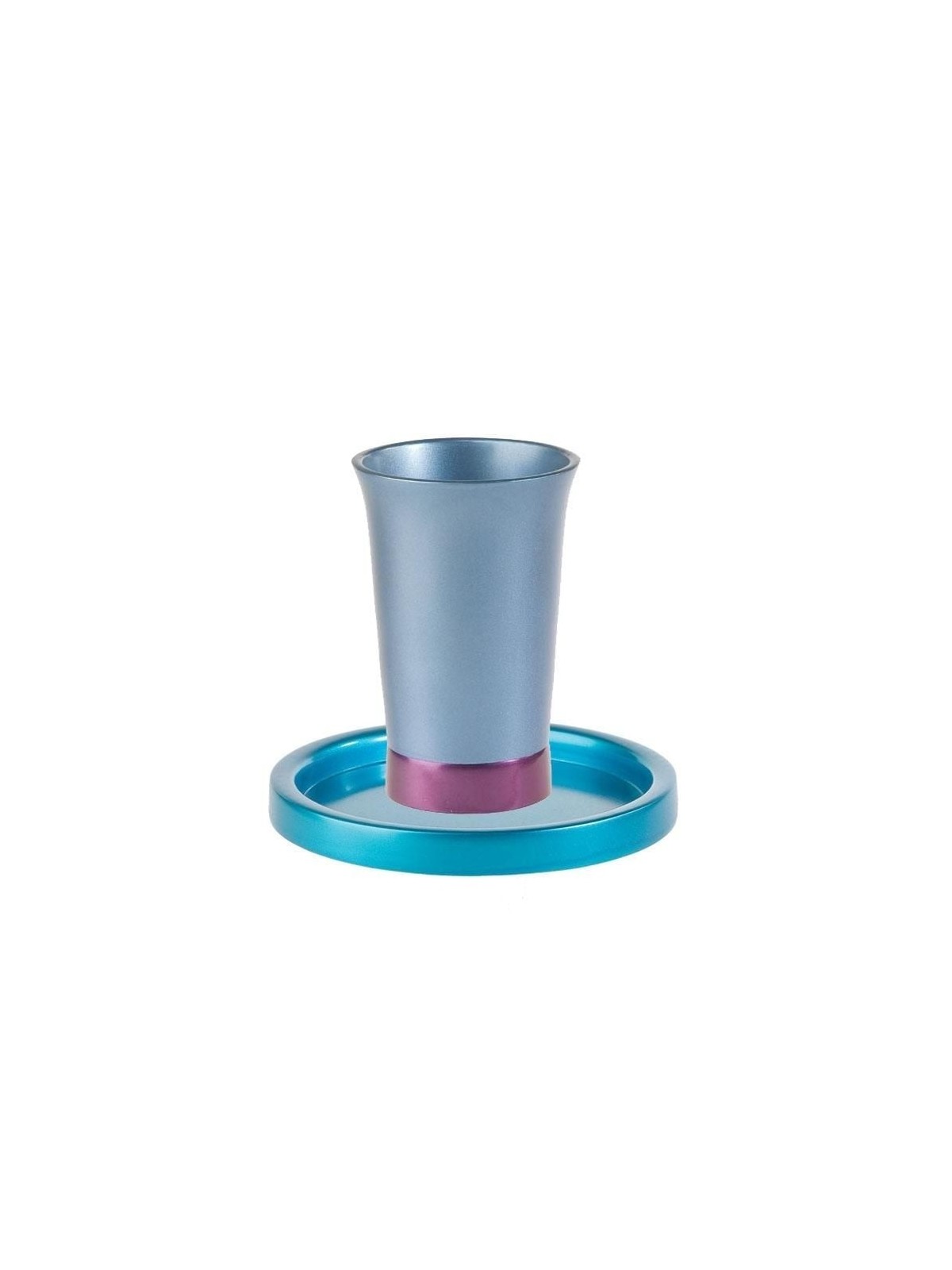 Yair Emanuel Anodized Aluminum Kiddush Cup with Saucer