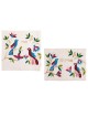 Yair Emanuel Raw Silk Matzah Cover and Afikoman Bag - Birds, White