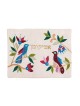Yair Emanuel Raw Silk Matzah Cover and Afikoman Bag - Birds, White