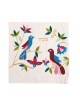 Yair Emanuel Raw Silk Matzah Cover and Afikoman Bag - Birds, White