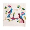 Yair Emanuel Raw Silk Matzah Cover and Afikoman Bag - Birds, White