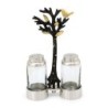 Glass Salt and Pepper Pots in Tree of Life Stand by Yair Emanuel
