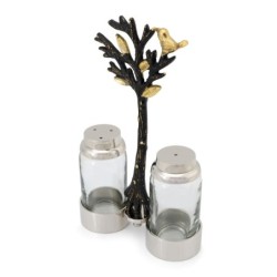 Glass Salt and Pepper Pots in Tree of Life Stand by Yair Emanuel