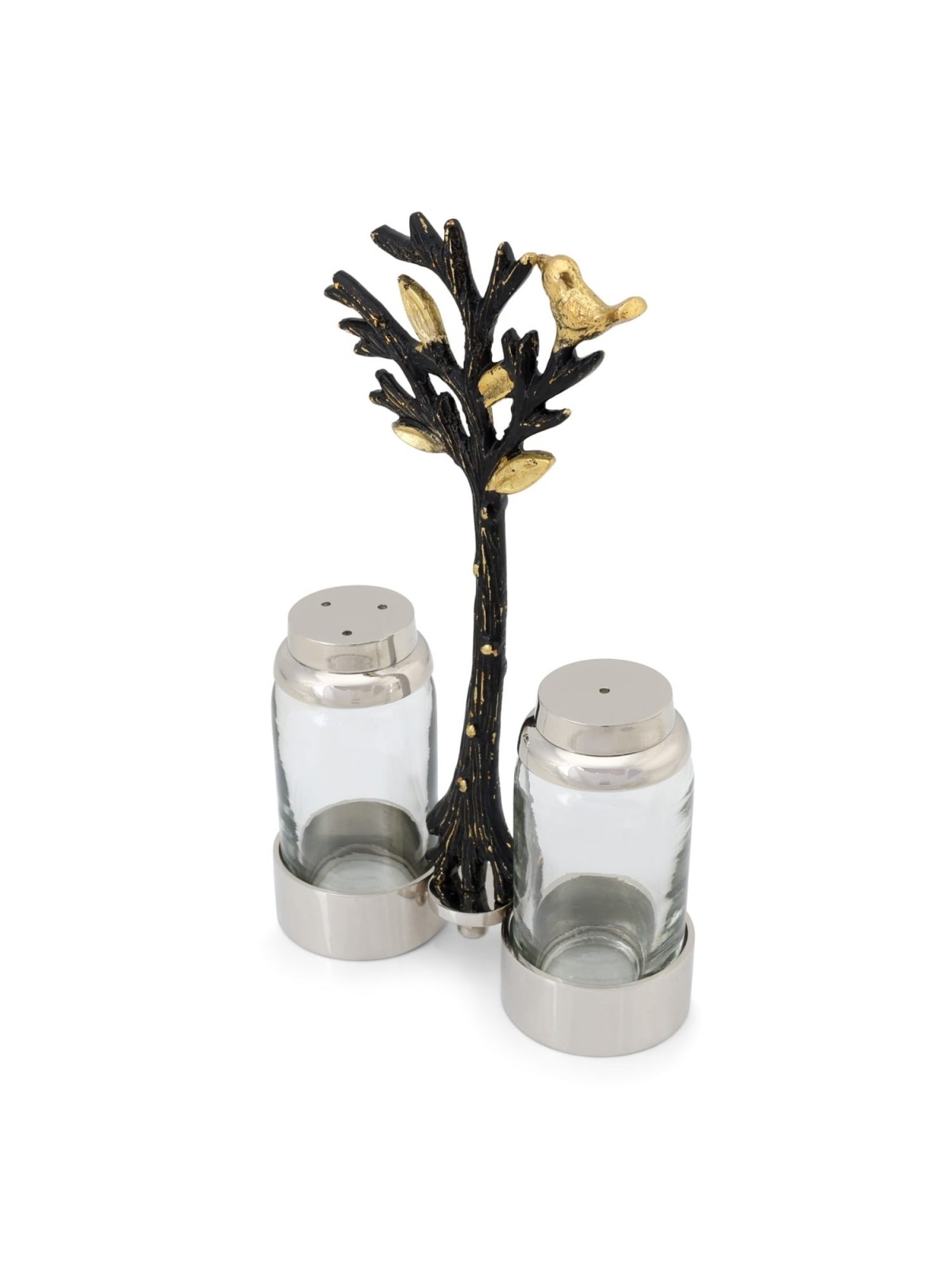 Glass Salt and Pepper Pots in Tree of Life Stand by Yair Emanuel