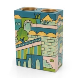 Yair Emanuel Fitted Candlesticks - Jerusalem Blue