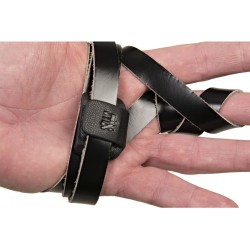 Black Leather Magnetic Tefillin Hand Strap Holder | Tefillin Parts