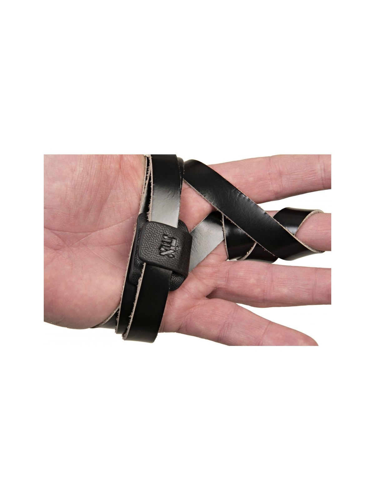 Black Leather Magnetic Tefillin Hand Strap Holder | Tefillin Parts