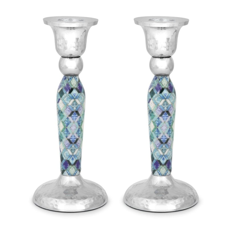 Yair Emanuel Modern Candlesticks - Geometric Design
