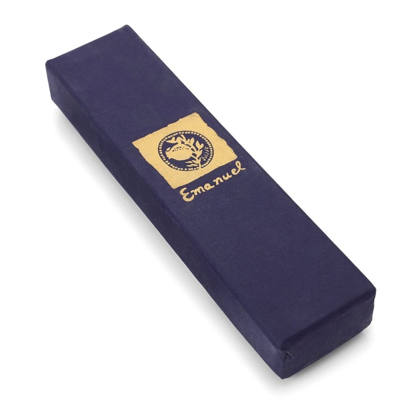 Yair Emanuel Laser Cut Hand Painted Metal Mezuzah - Pomegranate Branch
