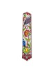 Yair Emanuel Laser Cut Hand Painted Metal Mezuzah - Flowers