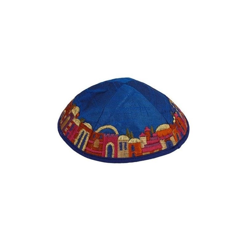 Jerusalem - Yair Emanuel Embroidered Silk Kippah