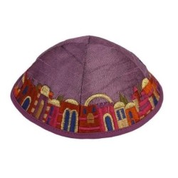 Jerusalem - Yair Emanuel Embroidered Silk Kippah