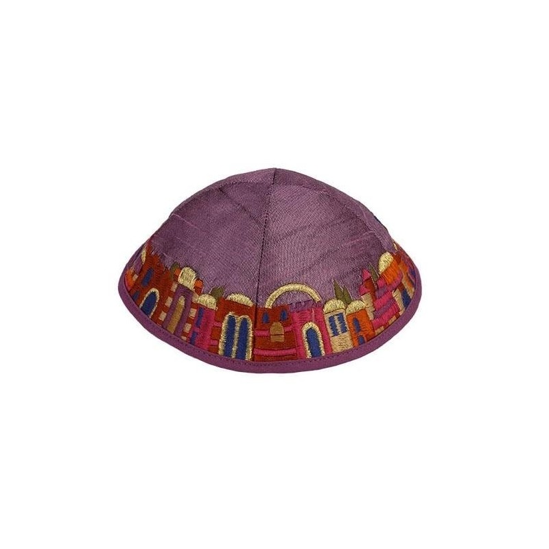 Jerusalem - Yair Emanuel Embroidered Silk Kippah