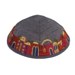 Jerusalem - Yair Emanuel Embroidered Silk Kippah