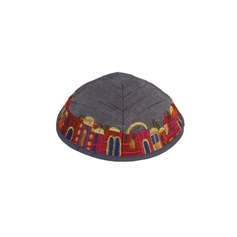 Jerusalem - Yair Emanuel Embroidered Silk Kippah