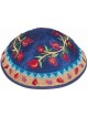 Yair Emanuel Embroidered Silk Kippah - Pomegranates