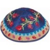 Yair Emanuel Embroidered Silk Kippah - Pomegranates