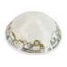 Yair Emanuel Embroidered Silk Kippah - Old Jerusalem (White)