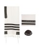 Yair Emanuel Embroidered Black Stripes Tallit (Prayer Shawl)