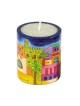 Yair Emanuel Memorial (Yahrzeit) Candle Holder with Painted Designs