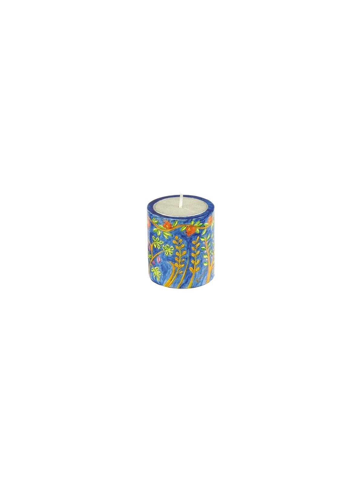 Yair Emanuel Memorial (Yahrzeit) Candle Holder with Painted Designs