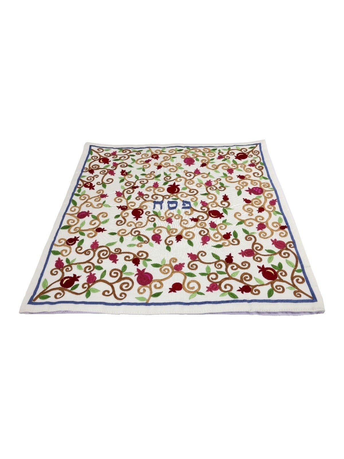 Yair Emanuel Embroidered Matzah Cover and Afikomen Bag - Pomegranate T