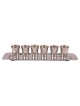 Yair Emanuel Textured Nickel Set of 6 Small Kiddush Cups with Tray (Si