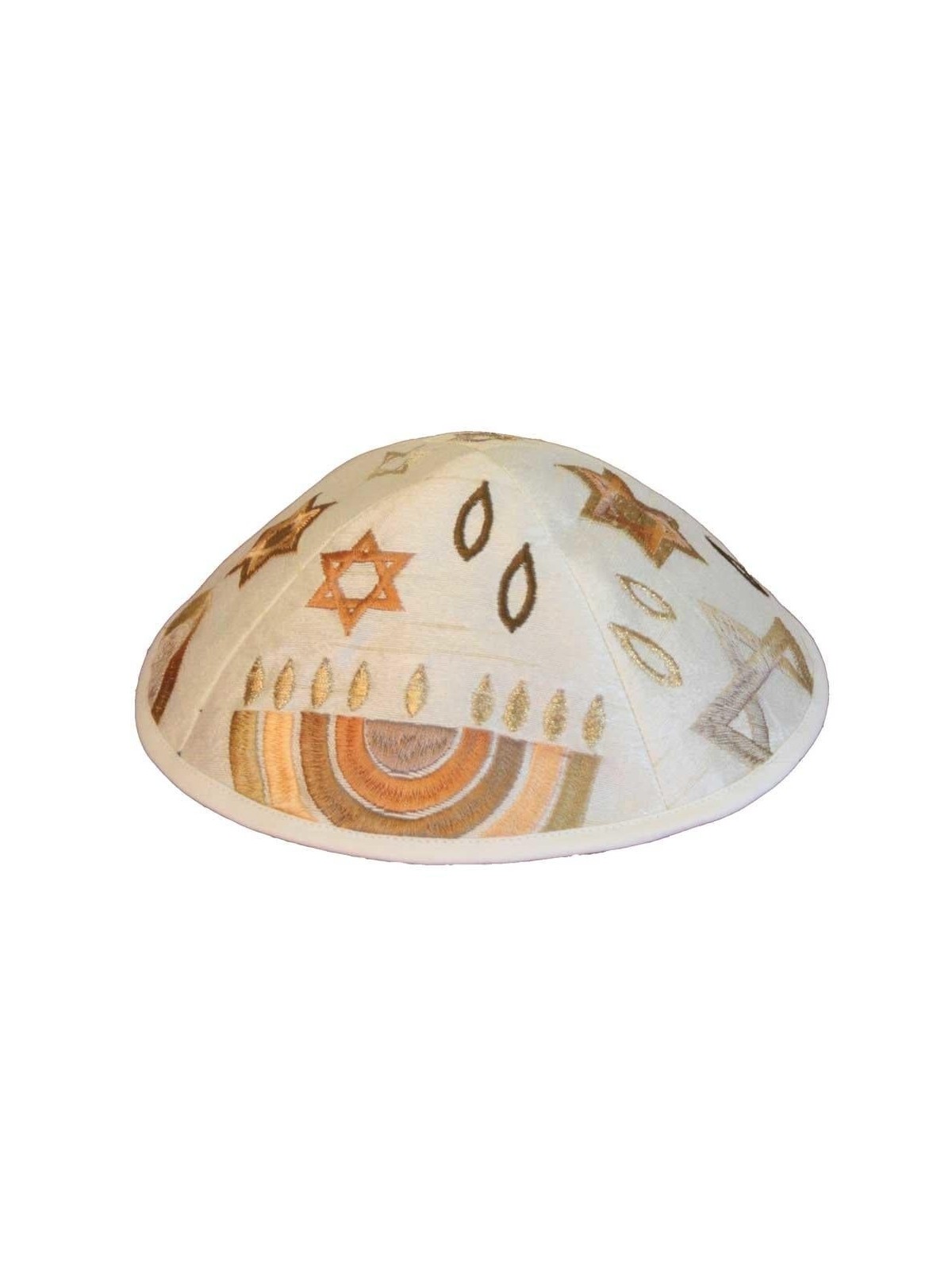 Yair Emanuel Embroidered Silk Kippah - Jewish Symbols