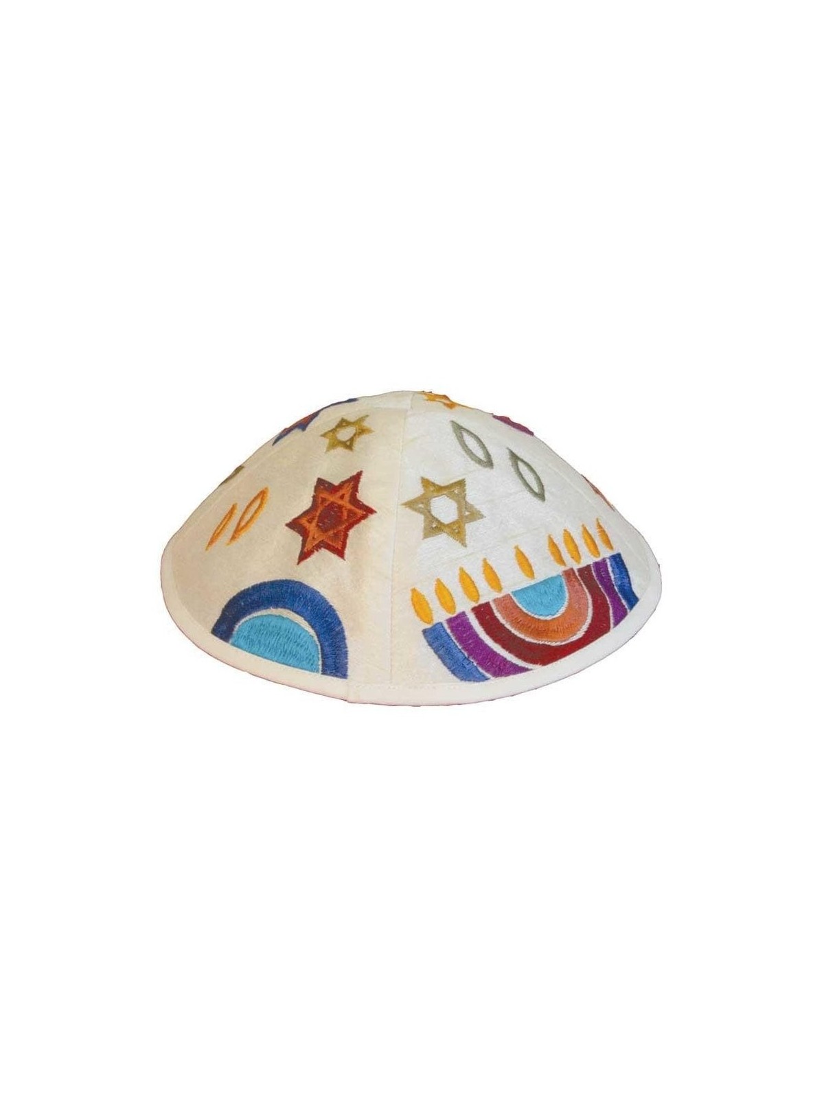 Yair Emanuel Embroidered Silk Kippah - Jewish Symbols