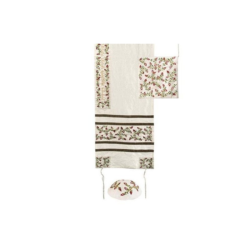 Pomegranates: Yair Emanuel Embroidered Women's Tallit