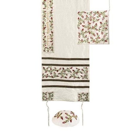 Pomegranates: Yair Emanuel Embroidered Women's Tallit